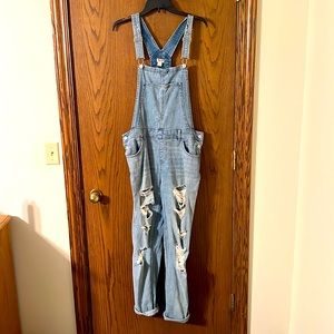 Mossimo Distressed Overalls, Size L